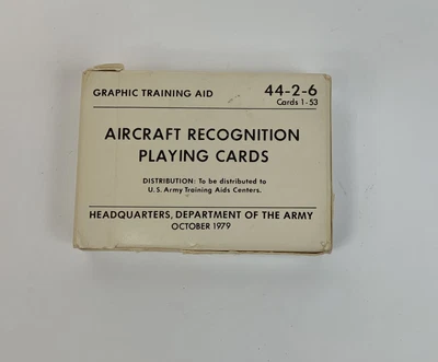 $12.99 • Buy US Army Aircraft Recognition 44-2-6 Identification Playing Cards Date 1979