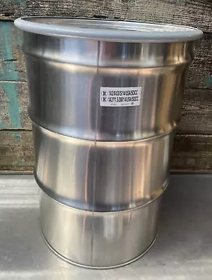55 Gallon 304 Stainless Steel Barrel Drum Open Top Ring 1A2/X430/S/14/USA/SDCC • $499.95