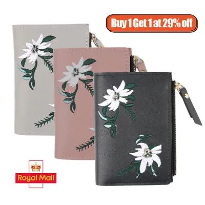 Women Short Small Money Purse Wallet Ladies Leather Folding Coin Card Holder UK • £3.98