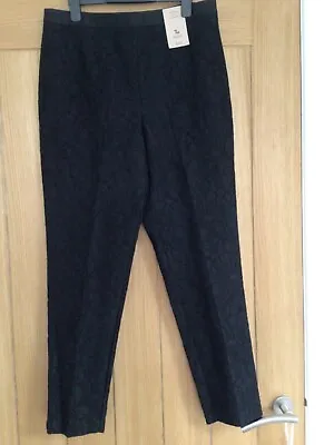 TU Black Jacquard Dress Trousers Size 12 New With Tags • £5