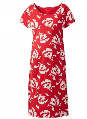 Women's M Shirred Floral T Shirt Dress Ingrid & Isabel Maternity NWT Red White  • $19.99