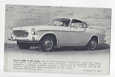 Volvo 1800 S GT Exhibit Card Circa 1960's • $15.20