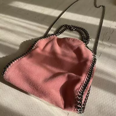 STELLA McCARTNEY Pink Fabric Falabella Chain Shoulder Bag Purse Salmon Pink • $145.89