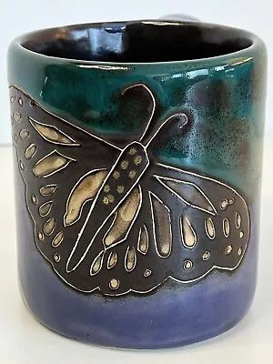 DESIGN BY MARA Coffee Cup Butterfly Wings Mug Stoneware Mexico Pottery • $28.45