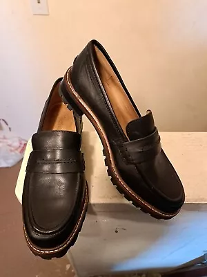 Madewell The Bradley Lugsole Loafer Black Leather Womens Size 5.5 #NE526 • $24