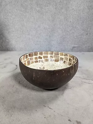 Coconut Shell Mother Pearl Mosaic Decor Lacquer Bowl Home Made For Snacks • $16.98