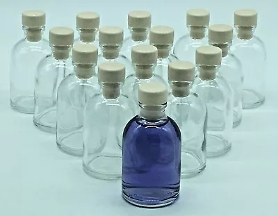 £4.50 • Buy Small Mini Glass Bottles - 50ml, Synthetic Tops - Packs 50-150 - Wedding Favours