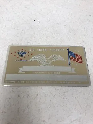 New Vintage SSN Social Security Card Metal USA Veteran Military  • $5.91