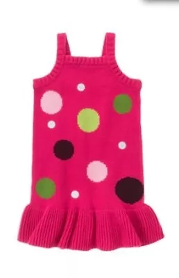 New Gymboree Pups And Kisses  Girl's Sweater Dress Polka Dot Jumper Size 10 • $19.99