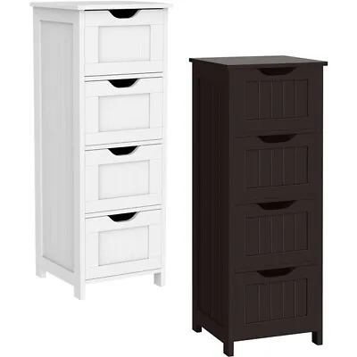 Free-Standing Bathroom Floor Cabinet Side Storage Organizer With 4 Drawers  • $41.99