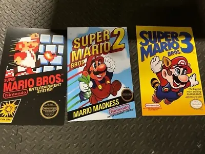 Super Mario Bros 1 2 3 NES Nintendo Video Game Art Poster - Set Of 3 - 12  X 18  • $19.99