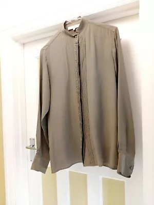 Vanessa  Bruno Ladies Silk Khaki Shirt Blouse 34 • £18