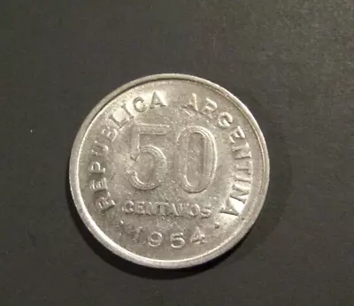 Argentina 1954 50 Centavos Coin • $7.99