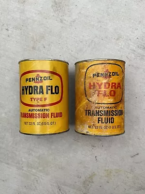 Two Cans - Vintage Pennzoil Hydra Flo Automatic Transmission Fluid Type F • $13.95