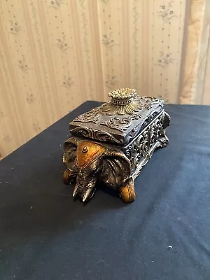 Decorative Trinket Or Jewelry Box Desk Decor Elephant • $15