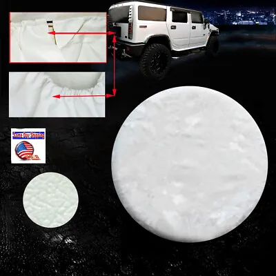 18  White Spare Wheel Tire Cover XXL Heavy Duty Leather Vinyl For Jeep SUV Truck • $20.68