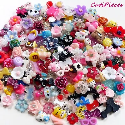 20pcs  3D Nail Art  Mixed  Flowers Rose Bows Kitty Lollipops Embellishment Craft • £2.75