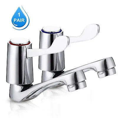 £11.65 • Buy Basin Bathroom Tap Chrome Mixer Sink Taps Modern Brass Waterfall Faucet Pair UK