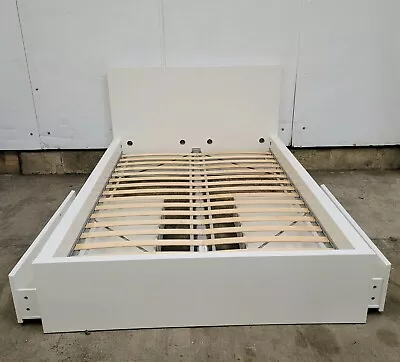 Double Bed Frame WHITE IKEA Bed Frame 4ft6 2 Drawers Bed Frame • £110