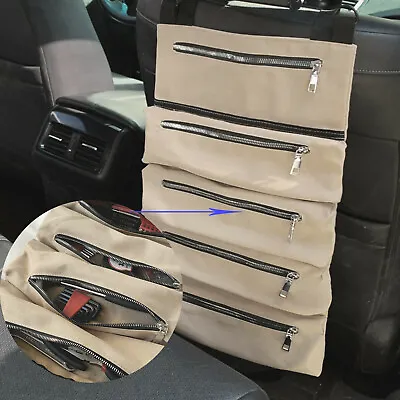 Roll Up Tool Organizer Wrench Storage Pouch 5 Pockets Mechanics Wrap Bag Brown • $9.50