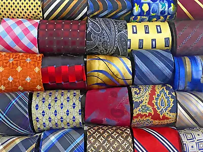 50 Pcs Neckties Lot Mix Quilting Craft Lots Stripe Geometric + More Cutter Art • $37.50