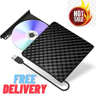 £11.99 • Buy External CD DVD Drive For Laptop, USB 3.0 Portable CD/DVD-RW Burner, Reader