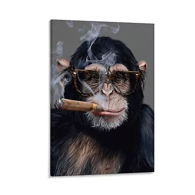 Smoking Gorilla Monkey Funny Animal Picture Canvas Poster Art Modern Family • $65