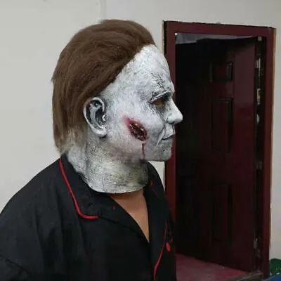 Cosplay Costume Latex Michael Myers Full Mask Halloween Scary Kills Horror Movie • $16.99