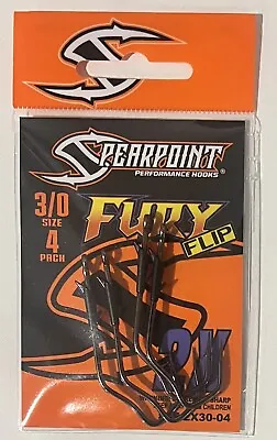 Spearpoint Performance Fury Flip 2X Hooks - Size 3/0 - 4 Pack • $9.95