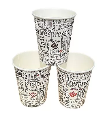 1000 Disposable Paper Coffee Cups ( Coffee STYLE ) 8oz Cups • £42