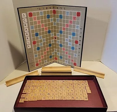 Vtg SCRABBLE Board Game SELCHOW & RIGHTER 1948 1949 1953 Wood Tiles Complete • $18.95