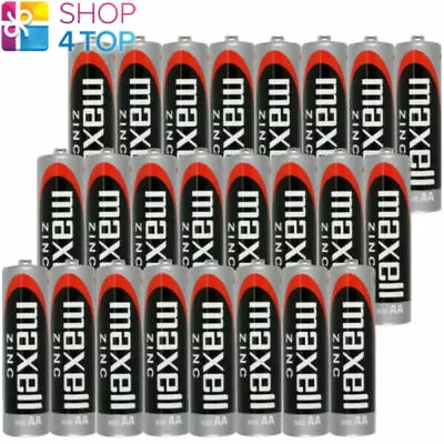 24 Maxell Zinc Carbone Aa R6 Batteries Four Paquet 1.5V R06 Non Mercury SUM-3 4P • $8.40