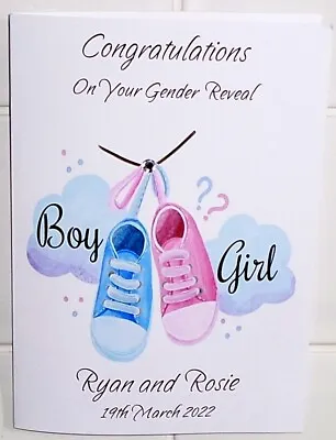 Personalised Handmade Congratulations Gender Reveal Card • £2.69