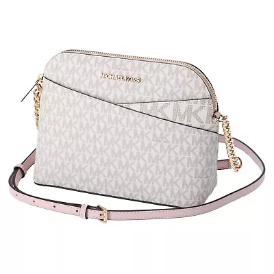 Michael Kors Jet Set Travel Medium Dome Crossbody Signature MK Powder Blush Pink • $89