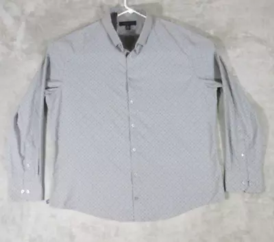 Mizzen & Main Shirt Leeward Mens 2XL Button Up Long Sleeve Gray Polka Dot Casual • $24.75