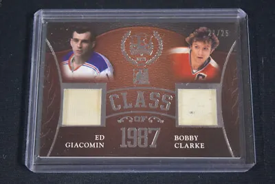 Ed Giacomin Bobby Clarke 2016 Leaf Enshrined Class Of 1987 Jerseys Silver /25 • $10