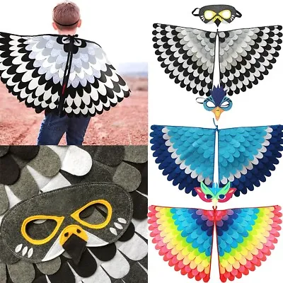 £5.99 • Buy Bird Animal Wings Cosplay Costume Cape And Mask Elastic Dress For Kids Performan