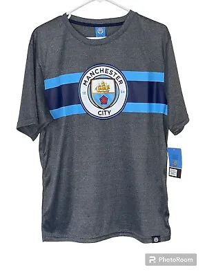 Men’s Manchester City Shirt Grey Blue Sky Blue NEW WITH TAGS Large • $18.99