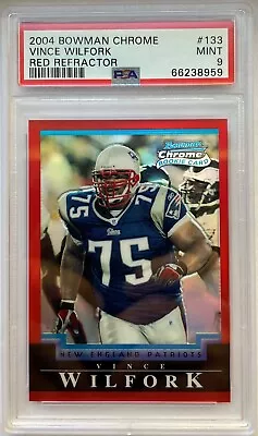 2004 Bowman Chrome Vince Wilfork Rookie RC Red Refractor #/210 PSA 9 Patriots • $149.99