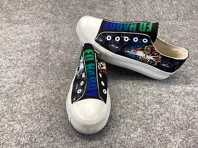 Ed Hardy Poppy Sneakers Y2K Low Top Laceless Size 8 Slip On. • $33.99