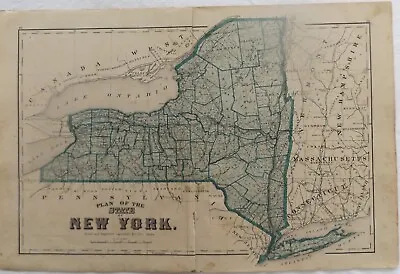 1875 Antique Original NY Cayuga County New York State Map • $9.99