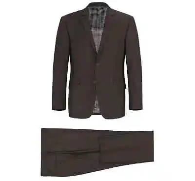 Mens Renoir Brown Suit  40L  2 PIECE SLIM FIT SINGLE BREAST NOTCH LABEL  201-5 • $89.99