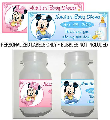 30 Disney Mickey Mouse Minnie Mouse Baby Shower Favors Bubble Labels • $7.99