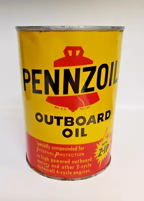 Vintage Original Pennzoil Outboard Motor Oil 1 Quart Can • $35