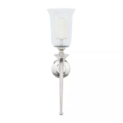 Aluminum Wall Sconce Candle Holder With Glass Silver Candle Wall Sconce 30  • £89.66