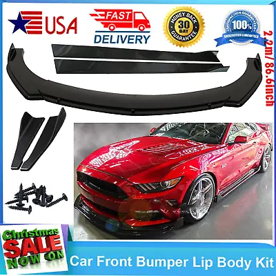 Front Bumper Spoiler + Side Skirts + Rear Lip + Strut Rods For Ford Mustang • $99.99