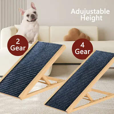 Foldable Dog Pet Ramp 70cm/100cm Adjustable Height Dogs Stairs For Bed Sofa Car • $49.99