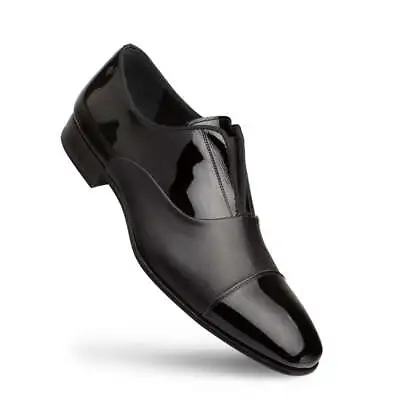 NEW Mezlan Dress Shoes Tuxedo Formal Slip On Premium Patent Leather Black • $325