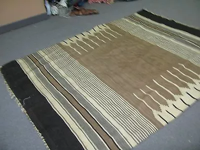 Turkish ? African Rug Hand Woven Wool / Mohair Rug Blanket 4'9 X 6'9 Natural Dye • $450