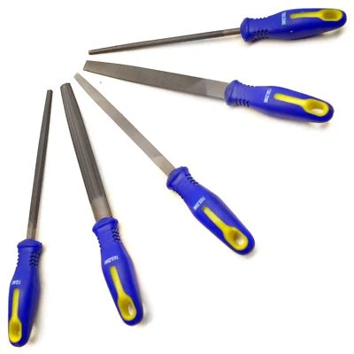 £12.30 • Buy 5pc File Flat Round Curved Square Triangle Soft Grips Engineer Metalwork TE105